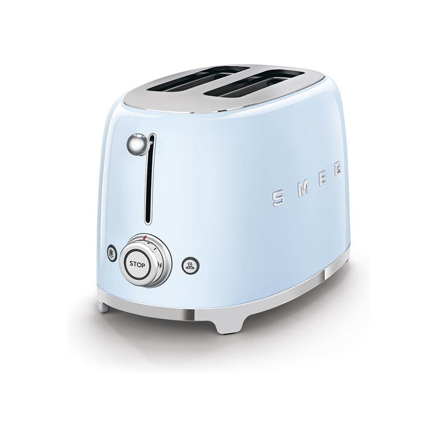 Smeg 50's Style Retro 2 Slice Toaster - Glossy Pastel Blue (Photo: 4)